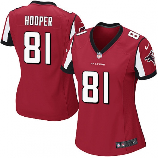 Women's Nike Atlanta Falcons #81 Austin Hooper Game Red Team Color NFL Jersey - Ujersey
