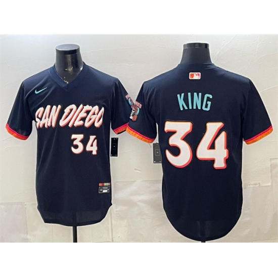 Men's San Diego Padres #34 Michael King Obsidian 2026 City Connect Stadium Stitched Baseball Jersey - Ujersey
