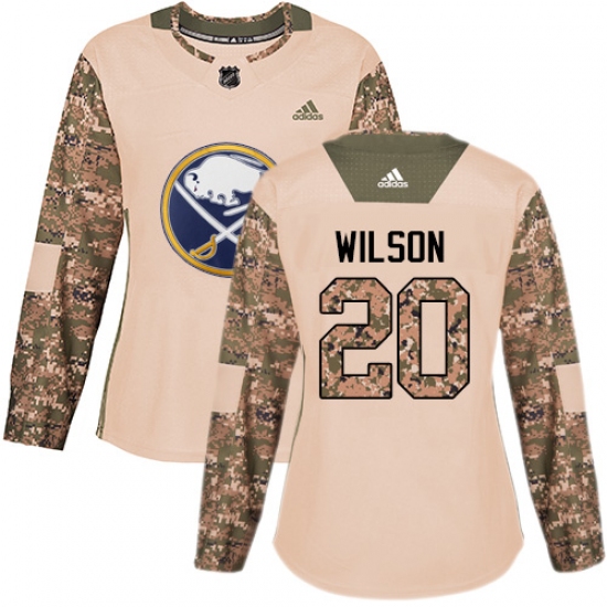 Women's Adidas Buffalo Sabres #20 Scott Wilson Authentic Camo Veterans Day Practice NHL Jersey - Ujersey