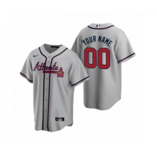 Atlanta Braves Custom Nike Gray 2020 Replica Road Jersey - Ujersey