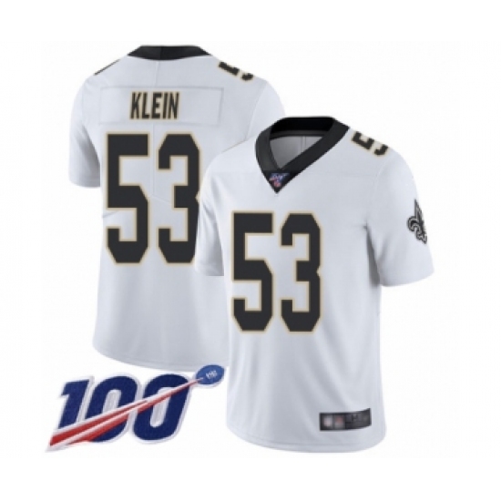 Men's New Orleans Saints #53 A.J. Klein White Vapor Untouchable Limited Player 100th Season Football Jersey - Ujersey