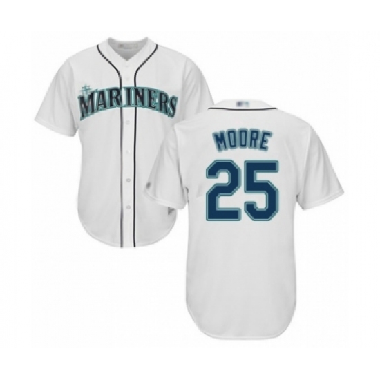 Youth Seattle Mariners #25 Dylan Moore Authentic White Home Cool Base Baseball Player Jersey - Ujersey