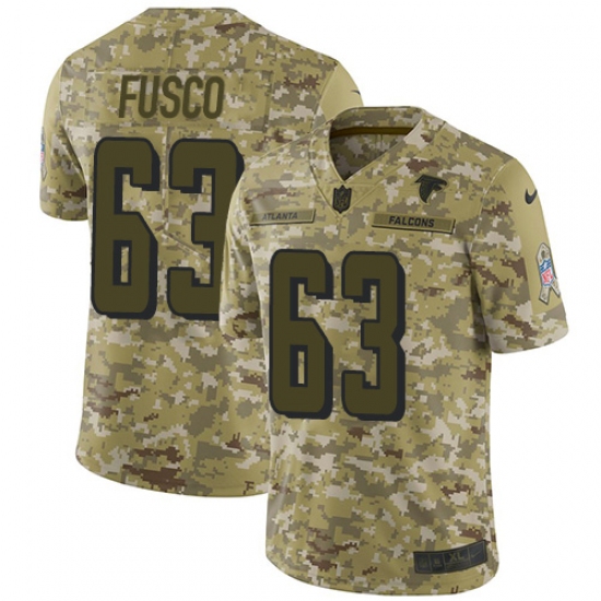 Men's Nike Atlanta Falcons #63 Brandon Fusco Limited Camo 2018 Salute to Service NFL Jersey - Ujersey