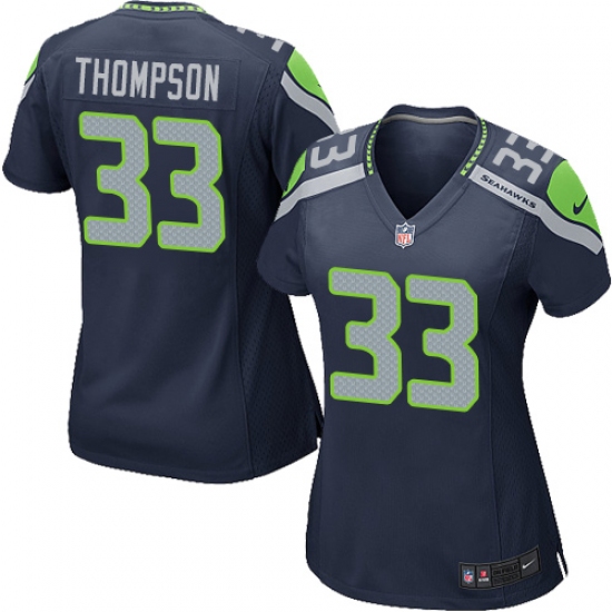 Women's Nike Seattle Seahawks #33 Tedric Thompson Game Steel Blue Team Color NFL Jersey - Ujersey