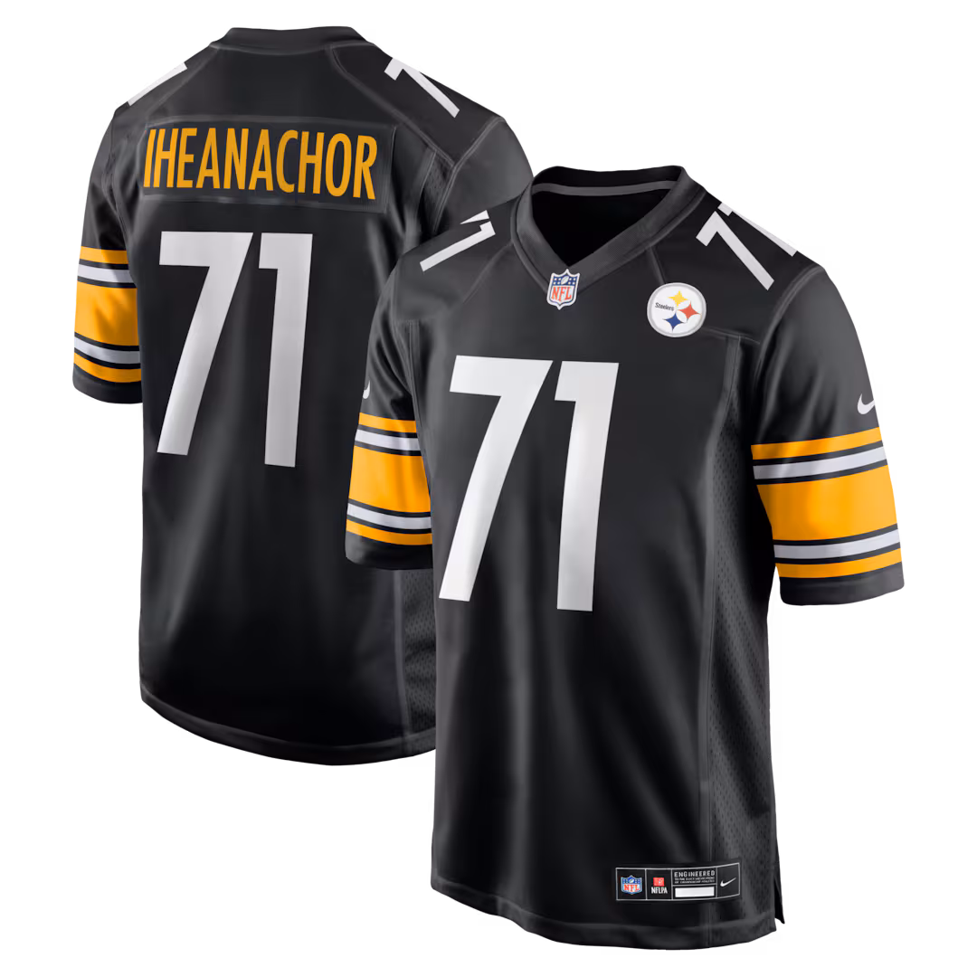 Men's Pittsburgh Steelers Max Iheanachor Nike Black 2026 NFL Draft First Round Pick No. 21 Team Game Jersey