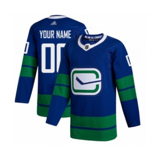 Men's Vancouver Canucks Customized Authentic Royal Blue Alternate Hockey Jersey - Ujersey