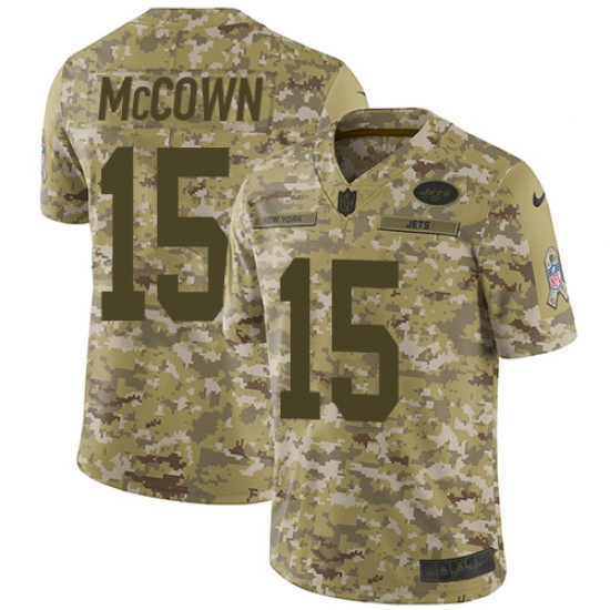 Men's Nike New York Jets #15 Josh McCown Limited Camo 2018 Salute to Service NFL Jersey - Ujersey