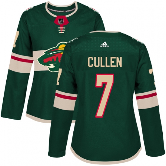 Women's Adidas Minnesota Wild #7 Matt Cullen Authentic Green Home NHL Jersey - Ujersey