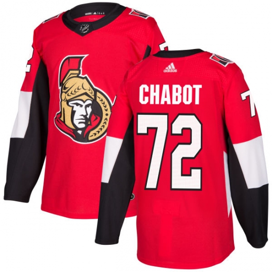 Men's Adidas Ottawa Senators #72 Thomas Chabot Authentic Red Home NHL Jersey - Ujersey