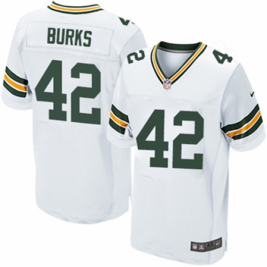 Men's Nike Green Bay Packers #42 Oren Burks Elite White NFL Jersey - Ujersey