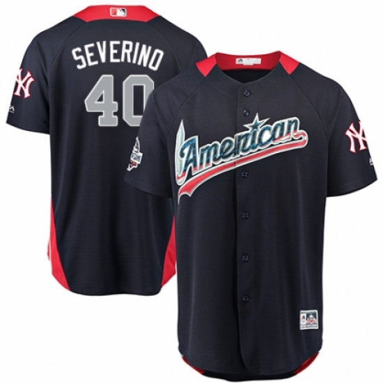 Youth Majestic New York Yankees #40 Luis Severino Game Navy Blue American League 2018 MLB All-Star MLB Jersey - Ujersey