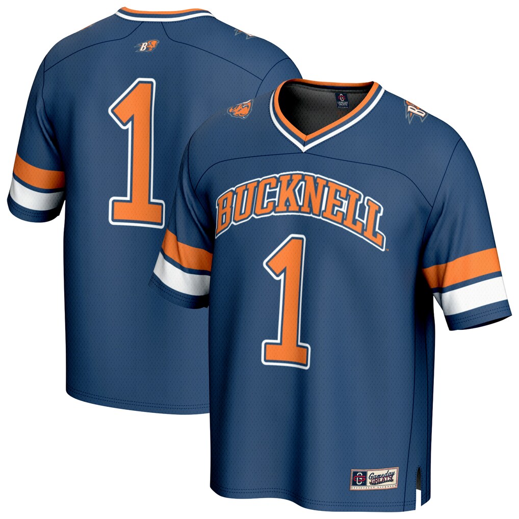 Youth GameDay Greats #1 Blue Bucknell Bison Lightweight Collegiate Football Fashion Jersey - U-jersey