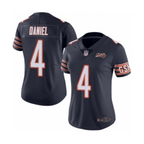 Women's Chicago Bears #4 Chase Daniel Navy Blue Team Color 100th Season Limited Football Jersey - Ujersey
