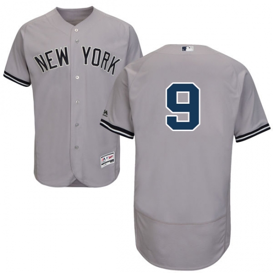 Men's Majestic New York Yankees #9 Roger Maris Grey Road Flex Base Authentic Collection MLB Jersey - Ujersey