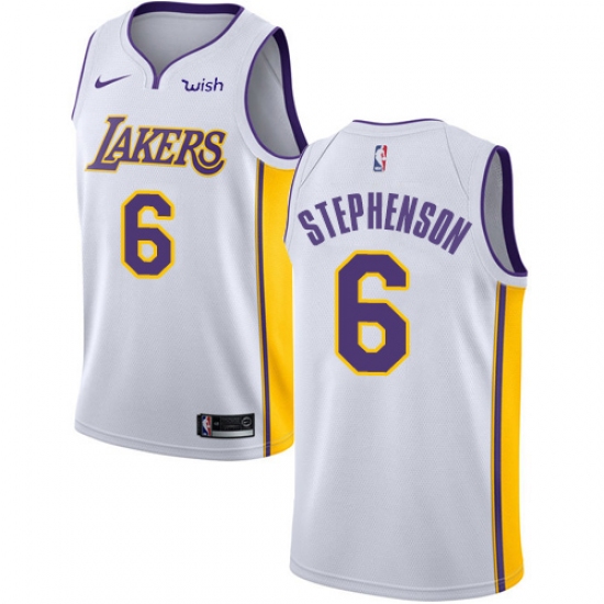 Women's Nike Los Angeles Lakers #6 Lance Stephenson Swingman White NBA Jersey - Association Edition - Ujersey