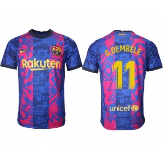 Men 2021-2022 Club Barcelona blue training suit aaa version 11 Soccer Jersey
