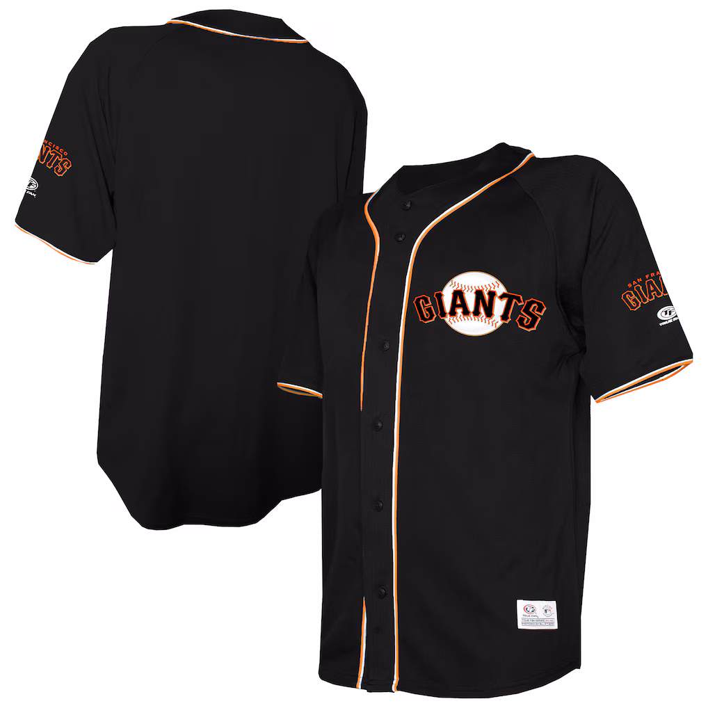 Men's San Francisco Giants Stitches Black Team Color Full-Button Fashion Jersey - Ujersey