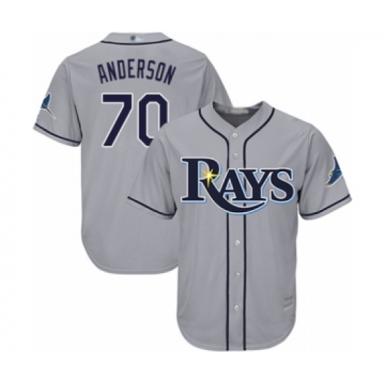 Youth Tampa Bay Rays #70 Nick Anderson Authentic Grey Road Cool Base Baseball Player Jersey - Ujersey