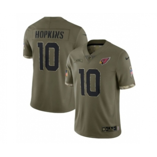 Men's Arizona Cardinals #10 DeAndre Hopkins 2022 Olive Salute To Service Limited Stitched Jersey - Ujersey