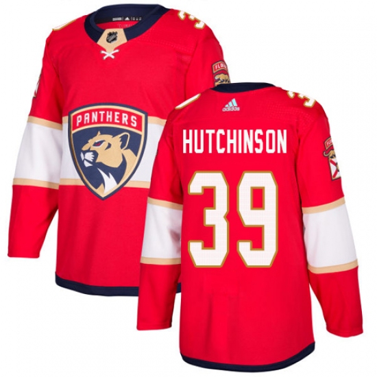Men's Adidas Florida Panthers #39 Michael Hutchinson Premier Red Home NHL Jersey - Ujersey