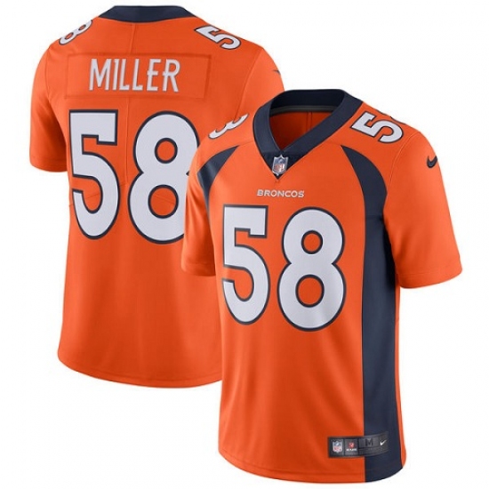 Youth Nike Denver Broncos #58 Von Miller Orange Team Color Vapor Untouchable Limited Player NFL Jersey - Ujersey