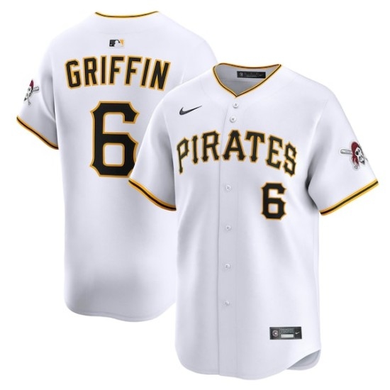 Men's Pittsburgh Pirates #6 Konnor Griffin Nike White Home Limited Jersey - Ujersey