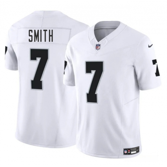 Men's Las Vegas Raiders #7 Geno Smith White 2025 F.U.S.E. Vapor Football Stitched Jersey