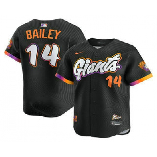 Men's San Francisco Giants #14 Patrick Bailey Black 2025 City Connect Limited Stitched Jersey - Ujersey