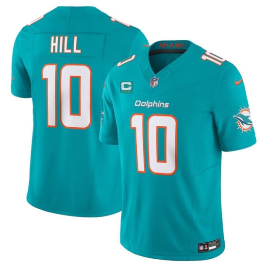 Men's Miami Dolphins #10 Tyreek Hill Aqua F.U.S.E With 3-Star C Vapor Limited Stitched Football Jersey - Ujersey
