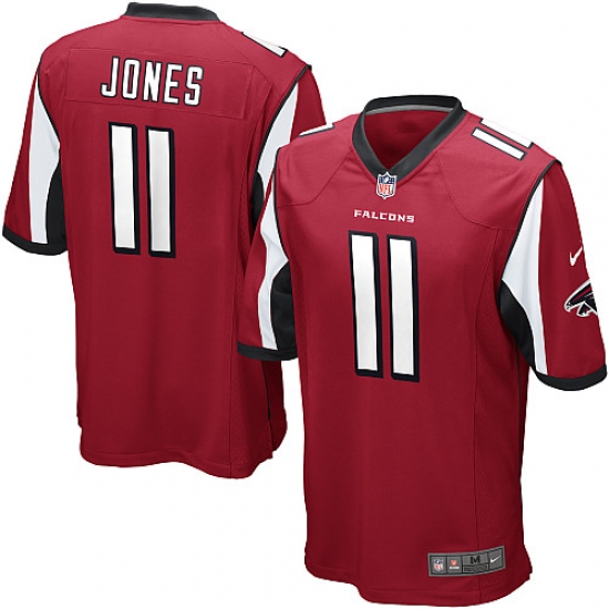 Men's Nike Atlanta Falcons #11 Julio Jones Game Red Team Color NFL Jersey - Ujersey