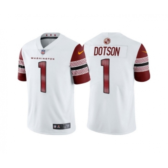 Men's Washington Commanders #1 Jahan Dotson White Vapor Untouchable Stitched Football Jersey - Ujersey