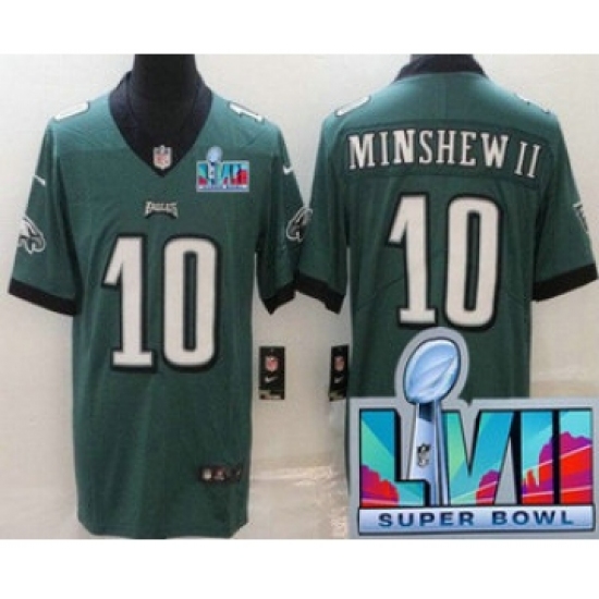 Men's Philadelphia Eagles #10 Gardner Minshew II Limited Green Super Bowl LVII Vapor Jersey - Ujersey