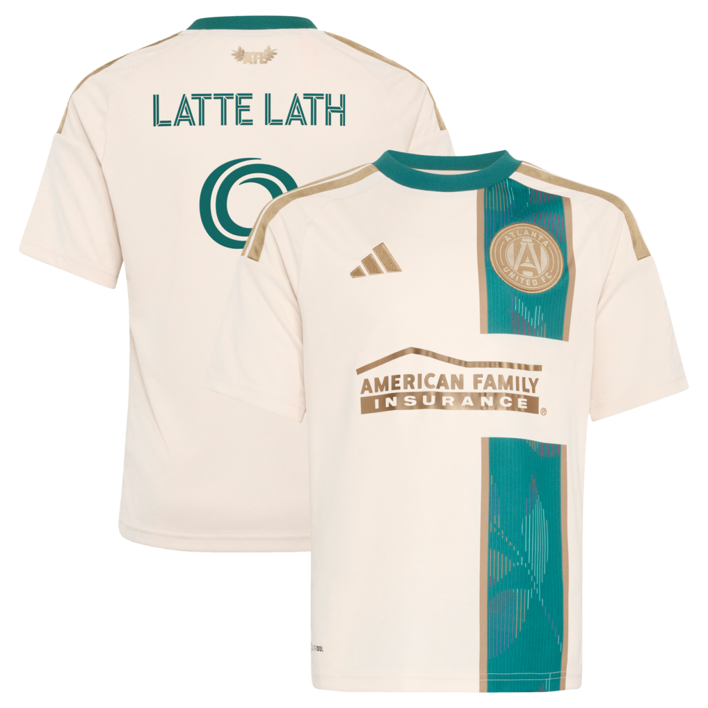 Youth Atlanta United FC Emmanuel Latte Lath adidas Tan 2026 Spirit of '96 Replica Jersey - Ujersey