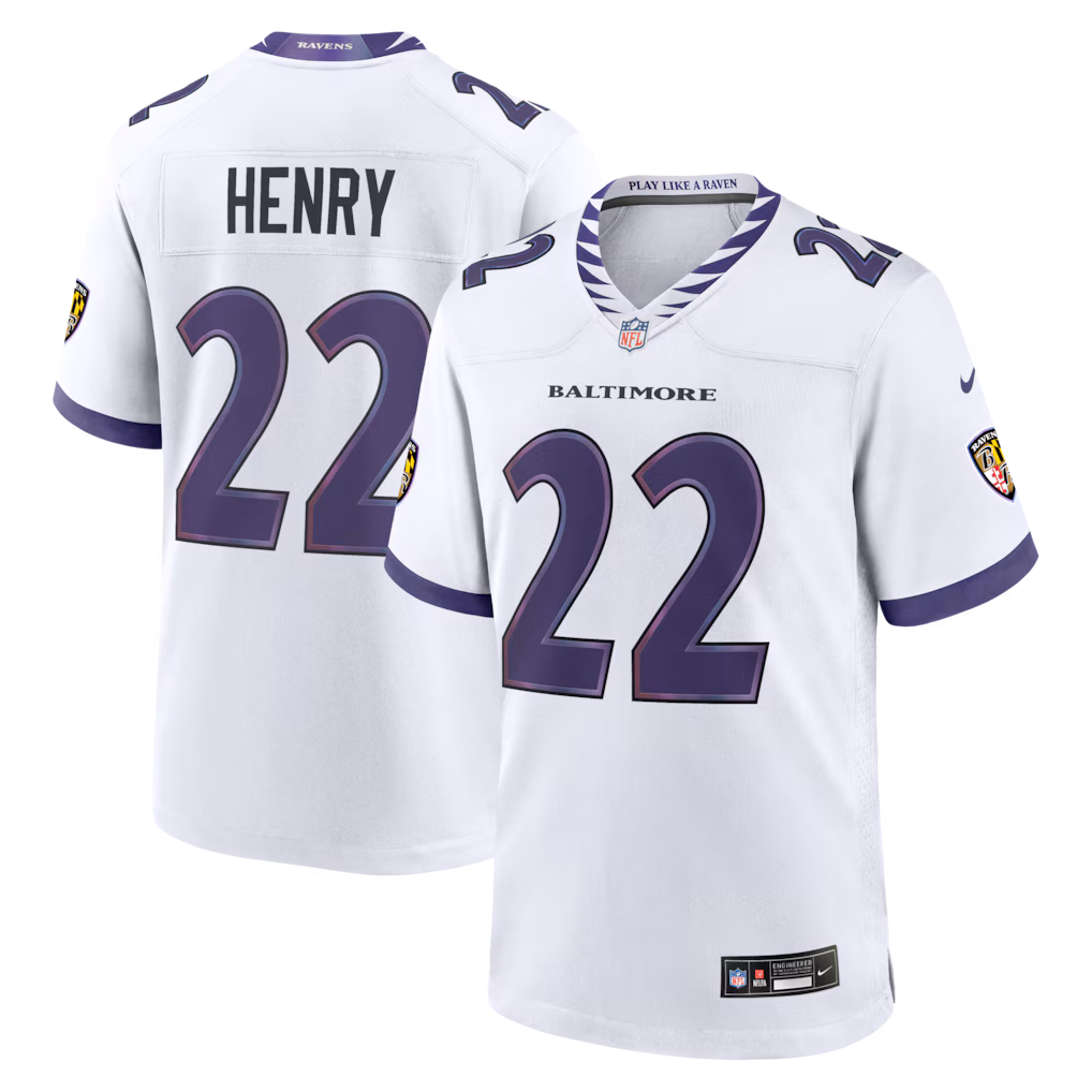 Men's Baltimore Ravens Derrick Henry Nike White Game Jersey