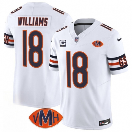 Men's Chicago Bears #18 Caleb Williams White 2025 F.U.S.E. With 1-Star C And VMH Vapor Untouchable Limited Football Stitched Jersey - Ujersey