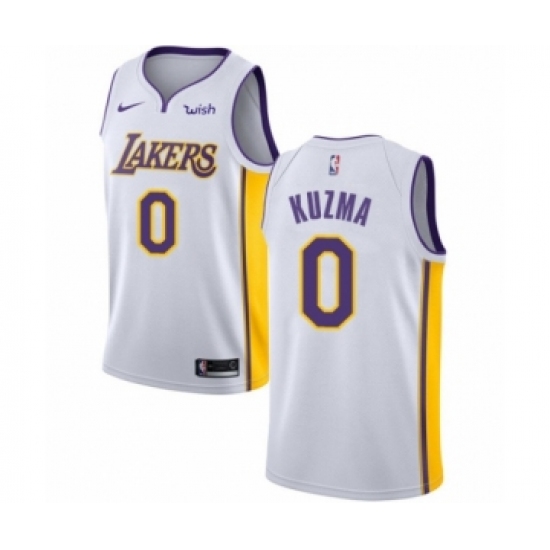 Youth Los Angeles Lakers #0 Kyle Kuzma Swingman White Basketball Jersey - Association Edition - Ujersey