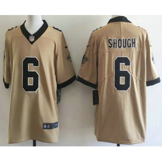 Men's New Orleans Saints #6 Tyler Shough Limited Gold Alternate Vapor Jersey - Ujersey