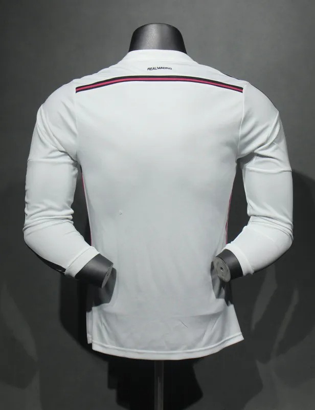 Real Madrid Retro Jersey Home Long Sleeve Soccer Shirt 2014/15