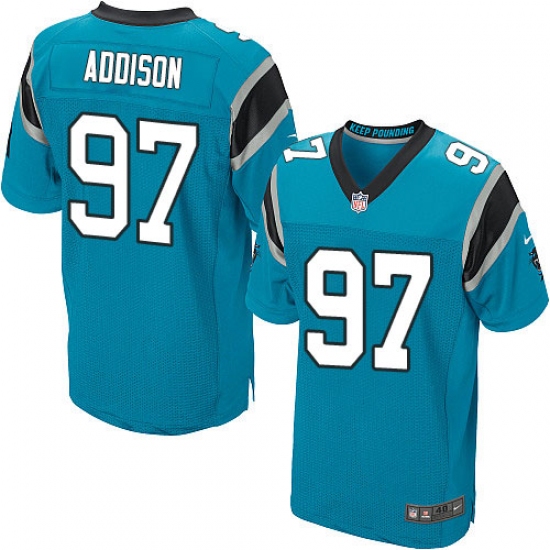 Men's Nike Carolina Panthers #97 Mario Addison Elite Blue Alternate NFL Jersey - Ujersey