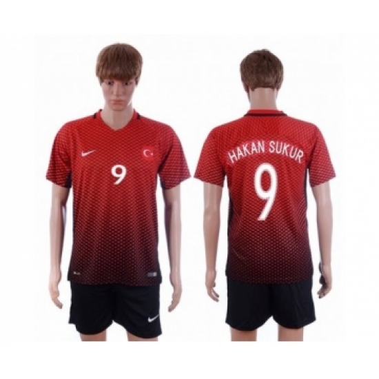 Turkey #9 Hakan Sukur Home Soccer Country Jersey