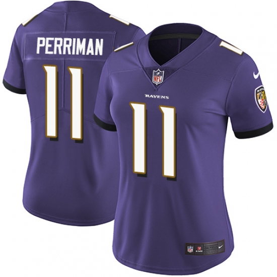 Women's Nike Baltimore Ravens #11 Breshad Perriman Purple Team Color Vapor Untouchable Limited Player NFL Jersey - Ujersey