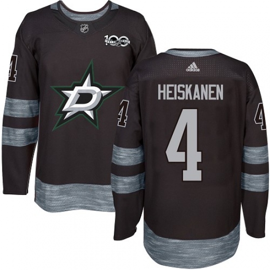 Men's Adidas Dallas Stars #4 Miro Heiskanen Premier Black 1917-2017 100th Anniversary NHL Jersey - Ujersey