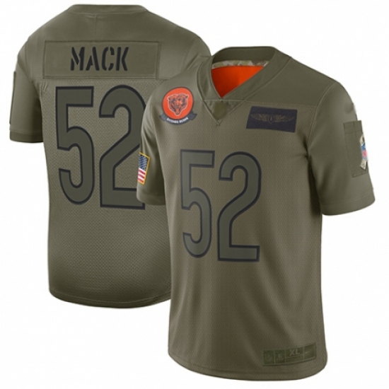 Men's Chicago Bears #52 Khalil Mack Limited Camo 2019 Salute to Service Football Jersey - Ujersey