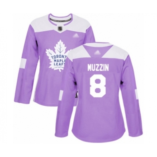 Women's Toronto Maple Leafs #8 Jake Muzzin Authentic Purple Fights Cancer Practice Hockey Jersey