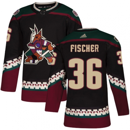 Youth Adidas Arizona Coyotes #36 Christian Fischer Authentic Black Alternate NHL Jersey - Ujersey
