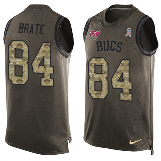 Men's Nike Tampa Bay Buccaneers #84 Cameron Brate Limited Green Salute to Service Tank Top NFL Jersey - Ujersey