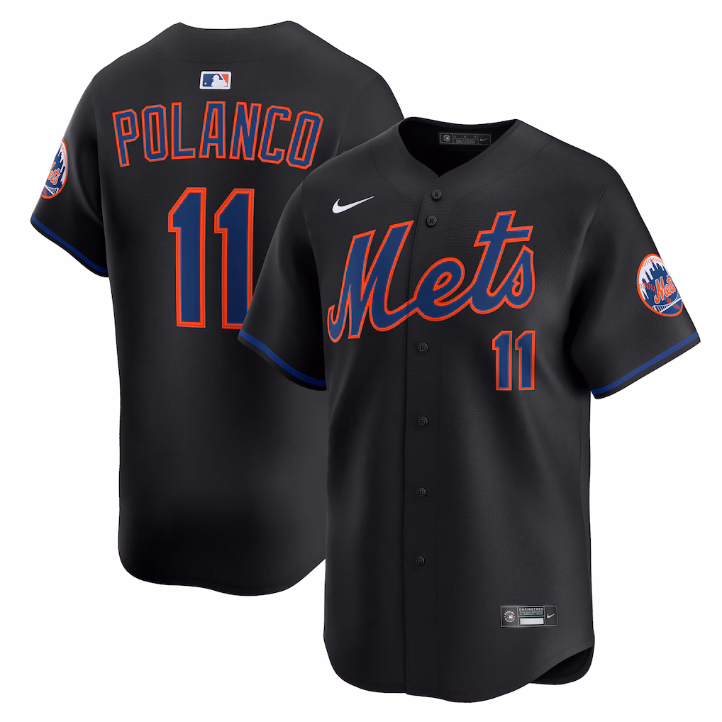Men's New York Mets Jorge Polanco Nike Black Alternate Limited Jersey