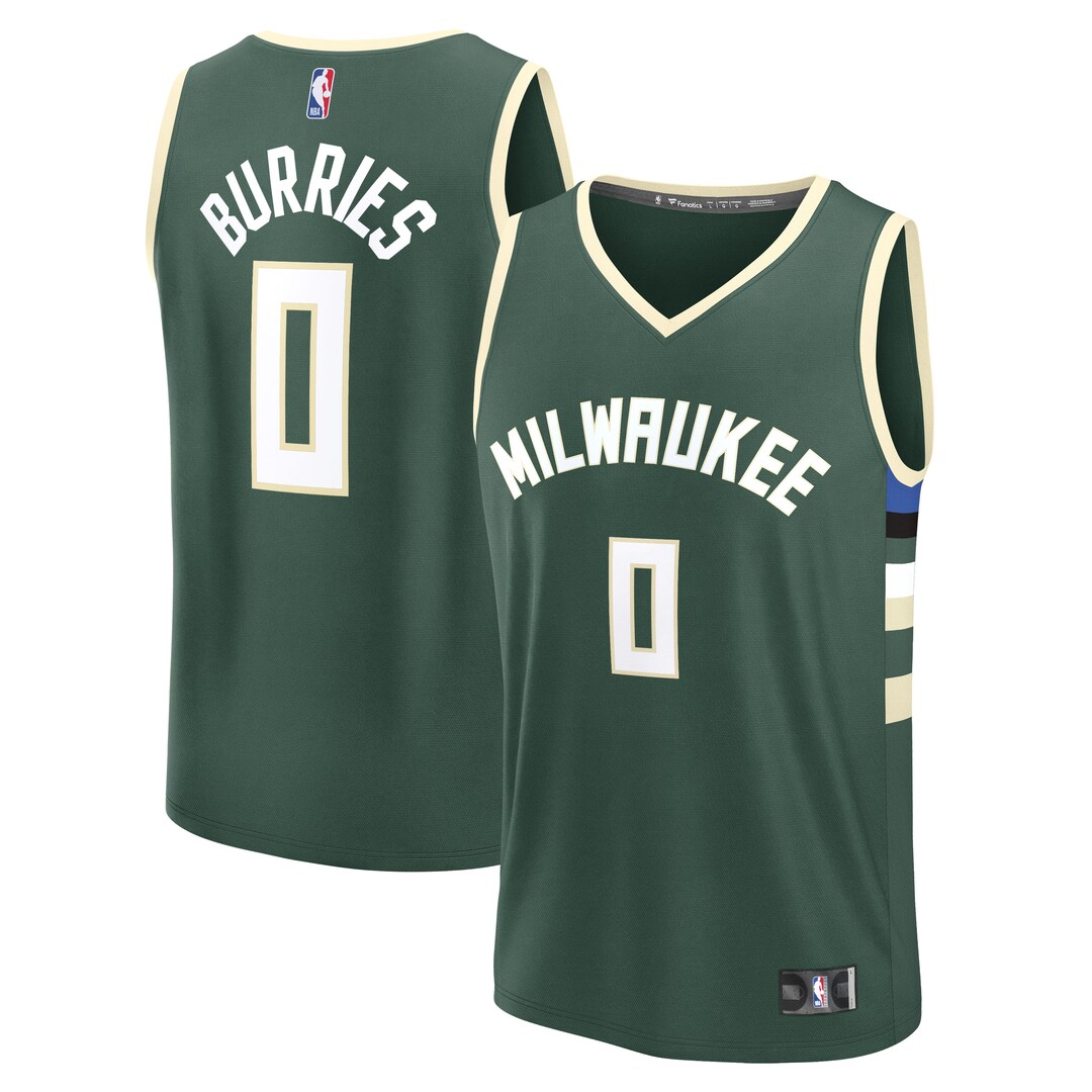 Men's Milwaukee Bucks Brayden Burries Fanatics Green 2026 NBA Draft First Round Pick Fast Break Jersey - Icon Edition - U-jersey