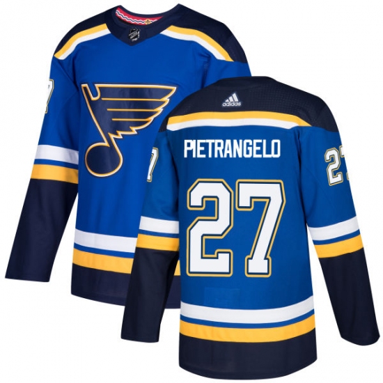 Men's Adidas St. Louis Blues #27 Alex Pietrangelo Premier Royal Blue Home NHL Jersey - Ujersey