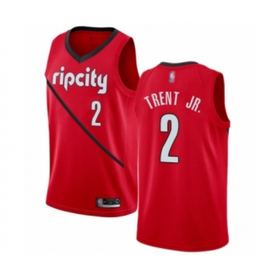 Youth Portland Trail Blazers #2 Gary Trent Jr. Red Swingman Jersey - Earned Edition - Ujersey